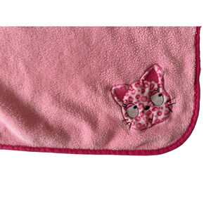 Nuby Pink Cat Leopard Animal Print Fleece Baby Security Blanket Lovey Applique